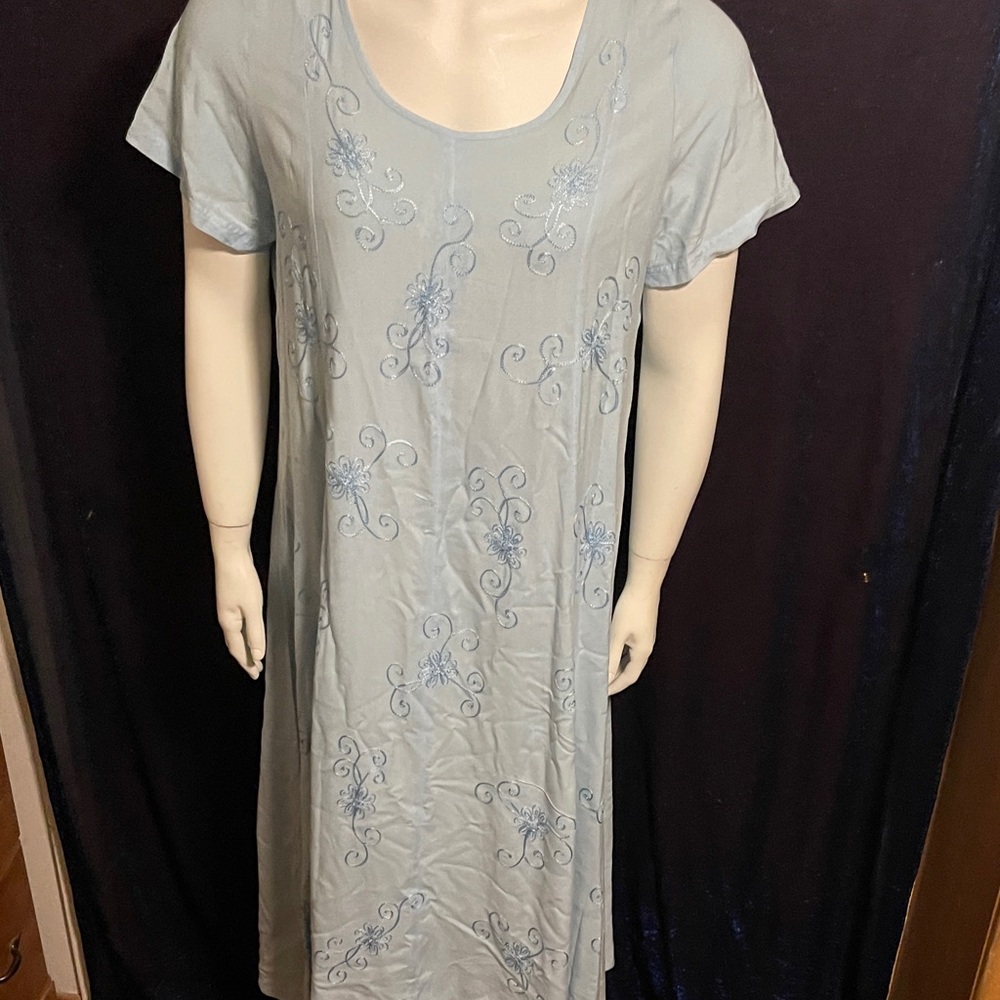 The Paragon Light Blue Embroidered maxi Dress